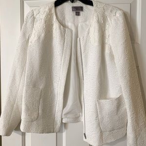 Chelsea28 white eyelet blazer size Medium